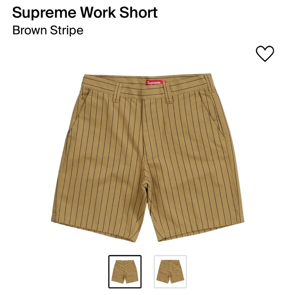 Supreme Work Short Brown Stripe